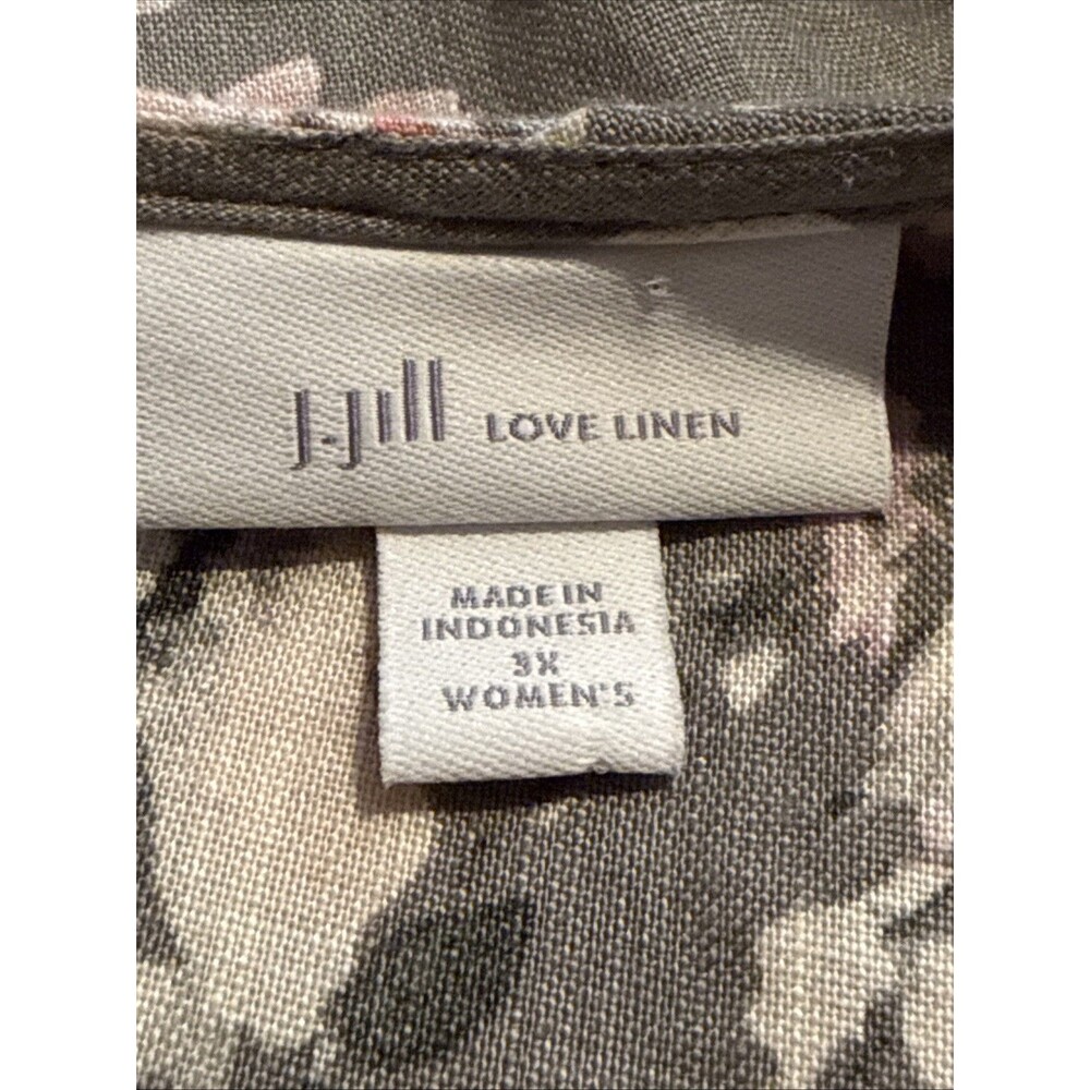 J. Jill Love Linen Women's Lagenlook Floral Caraway Ruffle Hem Dress Sz 3XL - Picture 12 of 16
